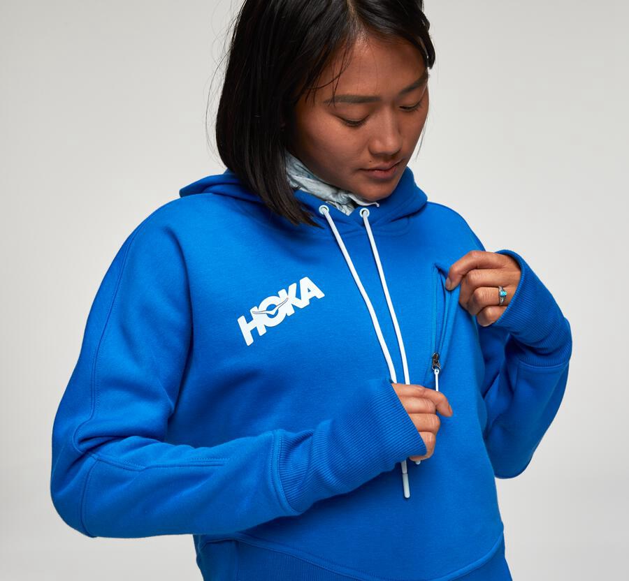 Hoka Australia One One Performance - Womens Hoodie Blue - KBGPC-7168